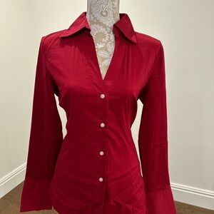 NWT Express Deep Red Button-Down Shirt